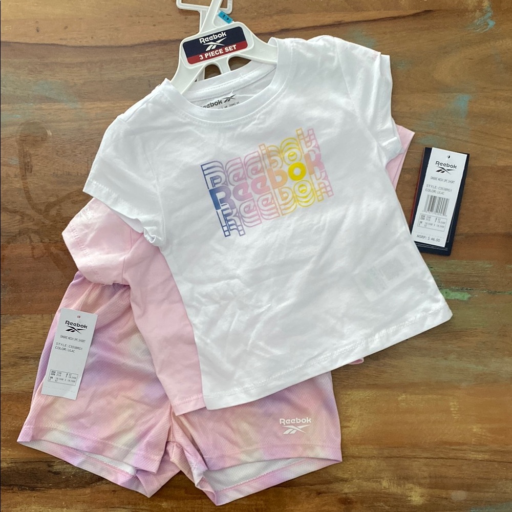 Reebok Kids Matching Set - White and Pink